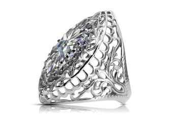 Artesanía vintage Anillo Circón Plata de ley 925 vrc090s